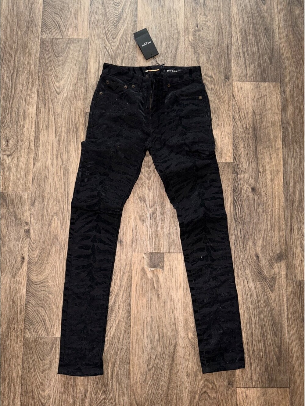 Saint Laurent velour zebra-striped skinny jeans - Picture 3 of 5